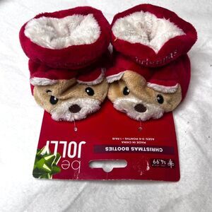 Christmas Booties for Baby Ages 0-6 Months NEW "First Christmas" Holiday Infant